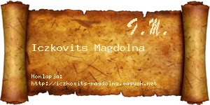 Iczkovits Magdolna névjegykártya